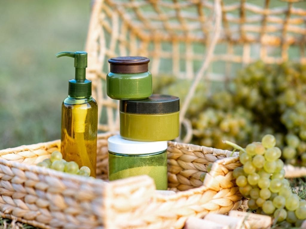 skincare products based on grape seeds